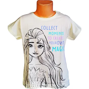 Dívčí tričko Eplusm Dívčí tričko FROZEN ELSA krátký rukáv žluté Barva: Žlutá, Velikost: 122