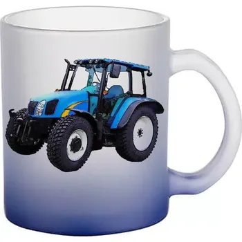New Holland T5050 skleněný hrnek traktor (hrneček s traktorem matné sklo )