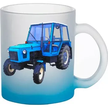 Zetor 5511 skleněný hrnek traktor (hrneček s traktorem matné sklo )