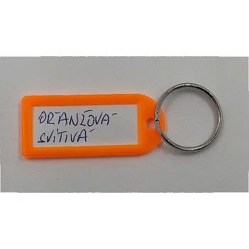 Rozlišovač klíče Visačka kl.MALÁ-kr. oranžová Svítivá 1D 50ks