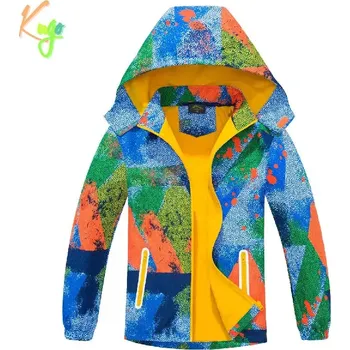 Chlapecká bunda Chlapecká šusťáková bunda zateplená Kugo B2993 mix barev / oranžový zip