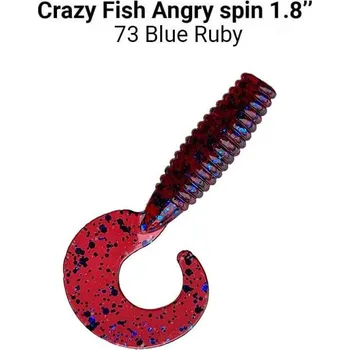 Umělá nástraha Gumová nástraha Crazy Fish Angry spin 4,5cm 73 Blue ruby (9ks)