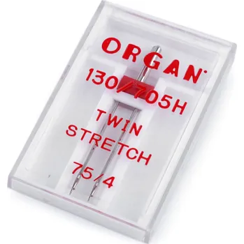 Nástroj na niť a příze Dvojjehla Stretch 75/4 Organ, malé, nikl
