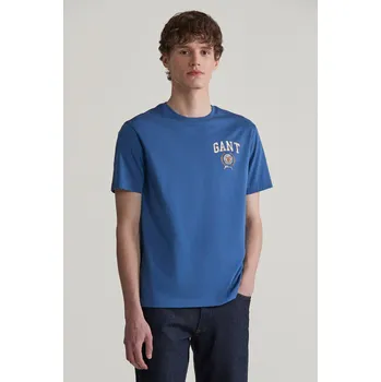 Pánské oblečení TRIČKO GANT CREST GRAPHIC TSHIRT VINTAGE BLUE