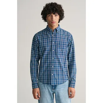 Pánská košile KOŠILE GANT REG INDIGO MADRAS SHIRT DARK INDIGO