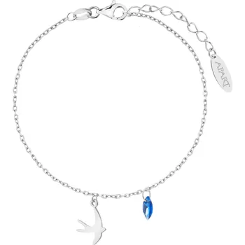 Náramek Stříbrný náramek se zirkony - vlaštovka - AP539-5762