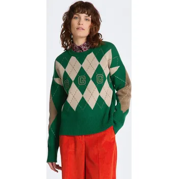 Dámský svetr SVETR GANT SUPERFINE ARGYLE C-NECK LAVISH GREEN