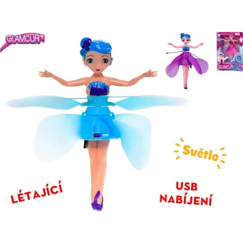 Panenka Mikro trading Panenka víla - 19 cm - svítící, reagující na pohyb ruky