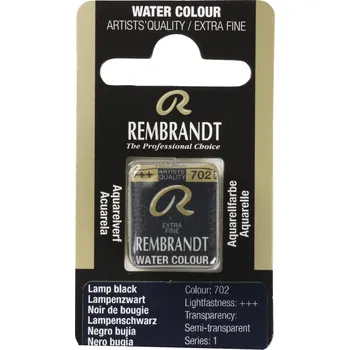 Vodová barva Akvarelová barva v půlpánvičce Rembrandt - 702 Lamp Black