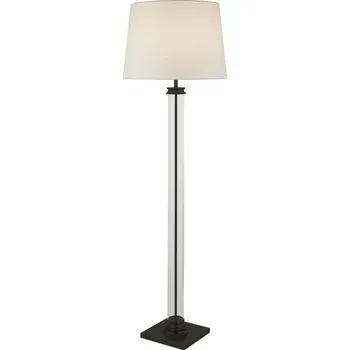 Stojací lampa Searchlight EU5142BK Stylová stojanová lampa PEDESTAL černá + čiré sklo