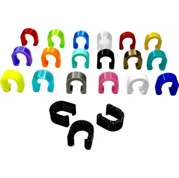 Brzda na kolo Bike tuning centrum Příchytka bowdenu a hadice na rám podkova stříbrná 5ks