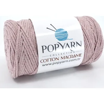 Příze POPYARN Příze Cotton Macrame B009 - starorůžová, 250g 190m
