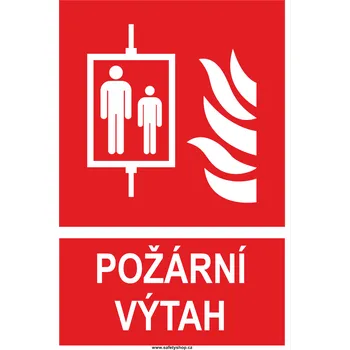 Značení Požární výtah ISO 7010 samolepící vinylová fólie 150x100 mm