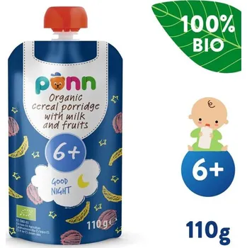 Dětská výživa SALVEST Ponn BIO Mléčná kaše na dobrou noc s ovocem (110 g)