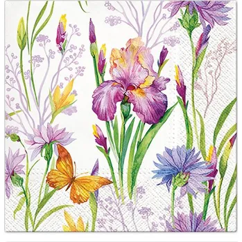 Papírový ubrousek Obrúsky TaT 33x33cm Iris with Butterfly