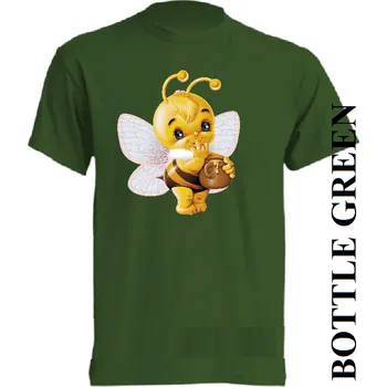 detske-levne-bavlnene-tricko-potisk-včelka Barva: Bottle green - lahvově zelená, velikost: 116