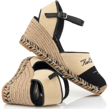 Dámská obuv ESPADRILKY KARL LAGERFELD KAMINI MID HOTEL KARL CLOSED NATURAL CANVAS W/BLACK