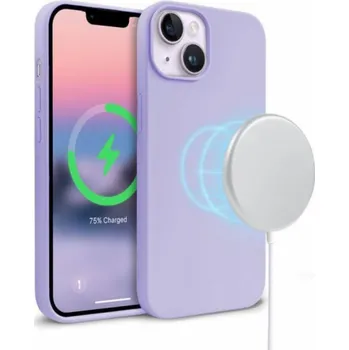 Pouzdro na mobilní telefon Crong Crong Color Cover Magnetic – silikonové pouzdro s MagSafe pro iPhone 14 Plus (fialové)
