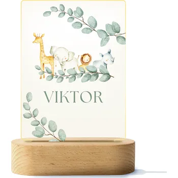 Lampička Barevná LED lampa se jménem - zvířátka