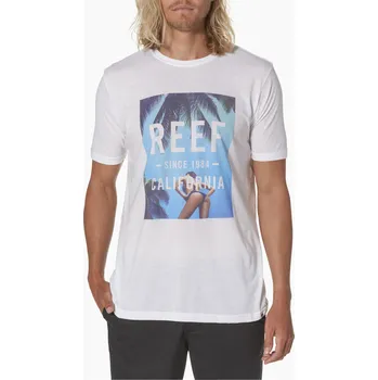 Pánské oblečení reef Pánské triko california tee white