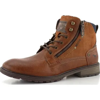 Pánská zimní obuv Mustang kotník se zipem koňakový 4140-506 - 41