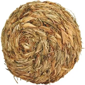 Krmivo pro hlodavce Balón ze spletené trávy, 13 cm