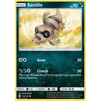 Volný čas Pokémon SUM 083/149 Sandile - Sun & Moon Stav: Excellent, Verze: NORMAL
