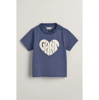 Dívčí tričko TRIČKO GANT HEART GRAPHIC SS T-SHIRT WASHED BLUE
