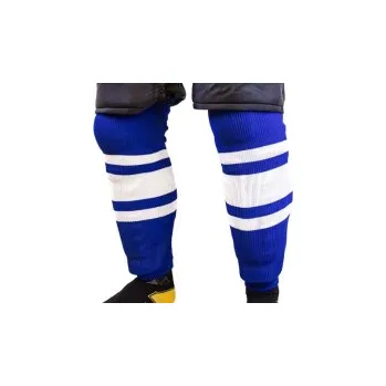 Štulpny Pletené Hokejové Štulpny Hockey Bear - Modré / Bílé, Velikost Youth (48 cm)