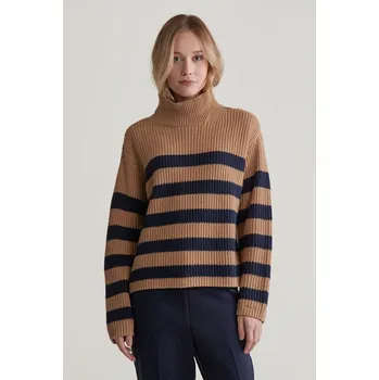 Dámský svetr SVETR GANT BRETON STAND COLLAR CARAMEL BEIGE
