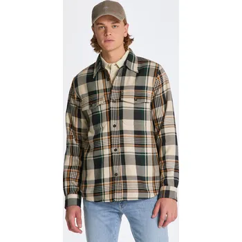 Pánské oblečení KOŠILE GANT HEAVY TWILL CHECK OVERSHIRT PUTTY