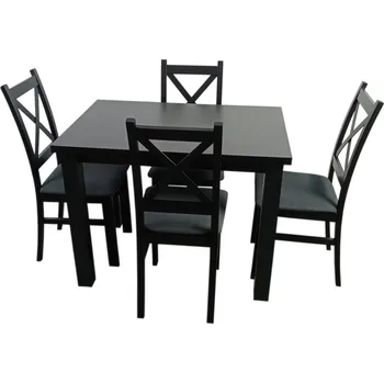 Jídelní set Jídelní sestava 4+1 LABRUM 100x70 cm černá/potah Moric 8
