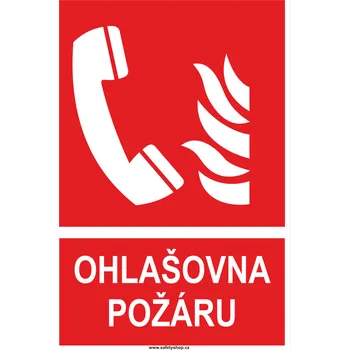 Značení Ohlašovna požáru ISO 7010 samolepící vinylová fólie 300x200 mm
