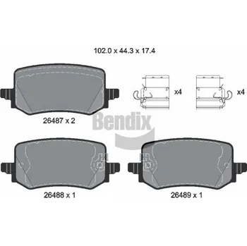 Brzdová destička Sada brzdových destiček, kotoučová brzda BENDIX Braking BPD2377