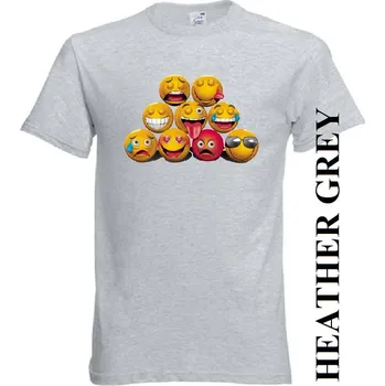 Dívčí tričko detske-levne-bavlnene-tricko-smajlici Barva: Heather grey - vřesově šedá, velikost: 128