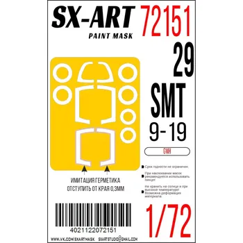 Plastikový model SX-ART 1/72 Paint mask MiG-29 SMT 9-19 (GWH)