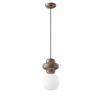 Ferroluce Závěsné vintage svítidlo COPACABANA, v. 32 cm, 1xE14 Barva: Hnědá