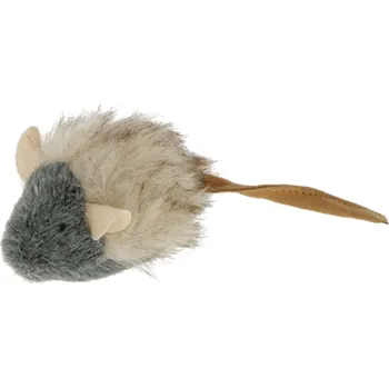 Hračka pro kočku Kerbl hračka pro kočky plyšová - pískací myška, šedá, 15 x 5 cm
