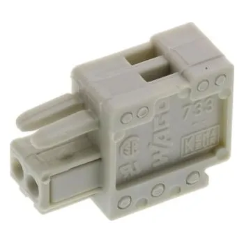 Násuvná zásuvka (female) na kabel, světle šedá. 160V/6A