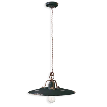 Ferroluce Závěsné retro svítidlo COUNTRY, Ø 40 cm, 1xE27 Barva: Černá