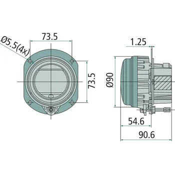 Mlhový světlomet Mlhové světlo LED, 12 / 24 V pro Faun, Liebherr, 99707063042, 10877851, 10877853, 1N0011988011