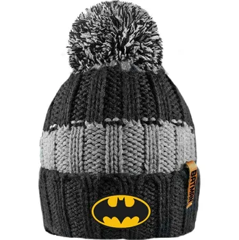 Čepice Eplusm Chlapecká čepice BATMAN s bambulí šedá Barva: Šedá, Velikosti: 54