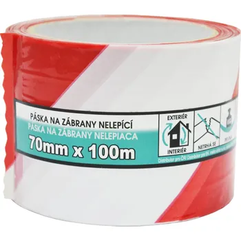 Výstražná páska Mako nelepicí páska na zábrany 70mm x 100m ( )