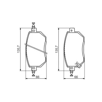 Brzdová destička Brzdové destičky 135,6mm Nissan MURANO I (Z50) - Bosch