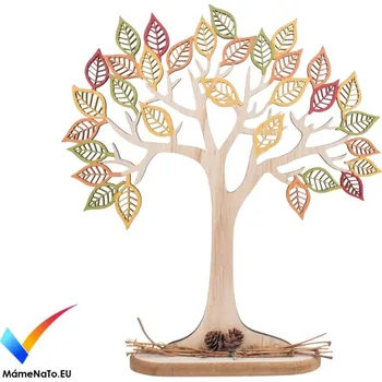 Vánoční dekorace Anděl Přerov Strom dřevěný barevný - buk 30cm