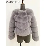 Krátký kožich crop bunda s prošíváním Barva: Šedá, Velikost: S