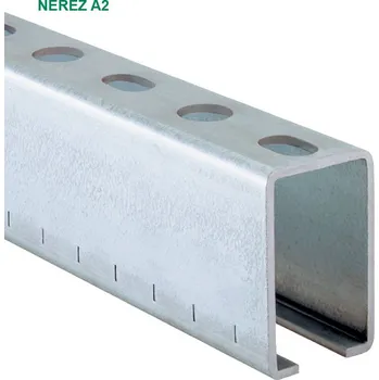 Stavební profil A2 Montážní profil MS 40/ 60/3,0mm L=6m NEREZ V2A