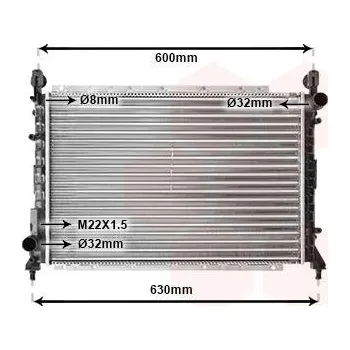 Chladič motoru Chladič, chlazení motoru VAN WEZEL 01002076