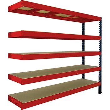 regál Přístavek k regálu Trestles RNC 1800x1800x600, nosnost 4000 kg, 5 polic Barva: červeno-černá