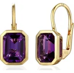 Gems, Náušnice Naomi, žluté zlato a fialový ametyst, 585-38-3-4504.0Z00.0.00.605.08